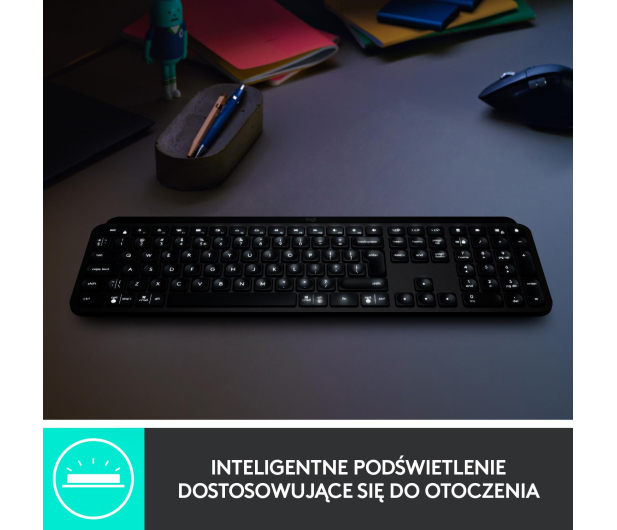 LOGITECH Klawiatura MX Keys Plus z podpórką na nadgarstki 920-009416 - 597345 - zdjęcie 9
